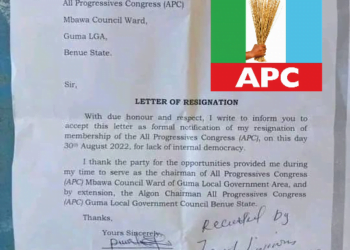 Benue APC Ward Chairman Dumps party