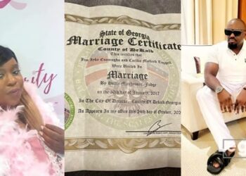 Jim Iyke married me in US, Lady claims showing marriage certificate