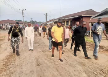 C'River Speaker inspects road construction in Nde Assures residents of speedy completion