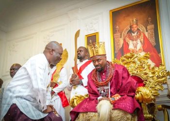 Olu of warri celebrates third coronation anniversary as delta Speaker Guwor felicitates him